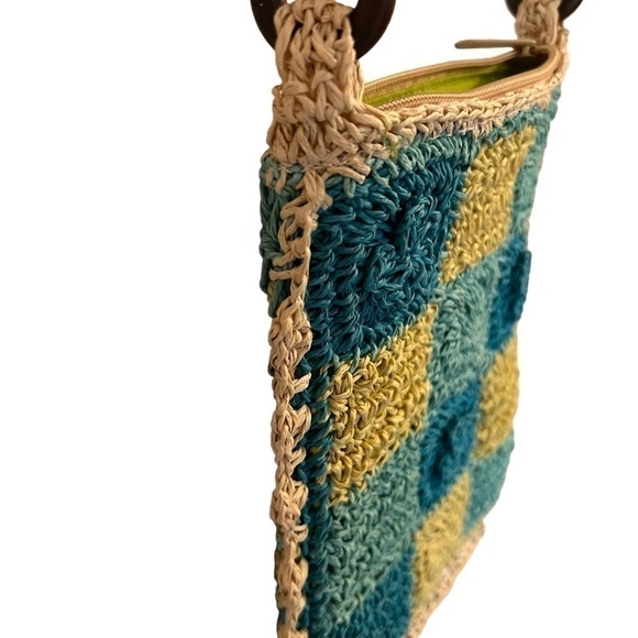 Blue Miami Crotched Beaded Crossbody Purse - Picture 5 of 8